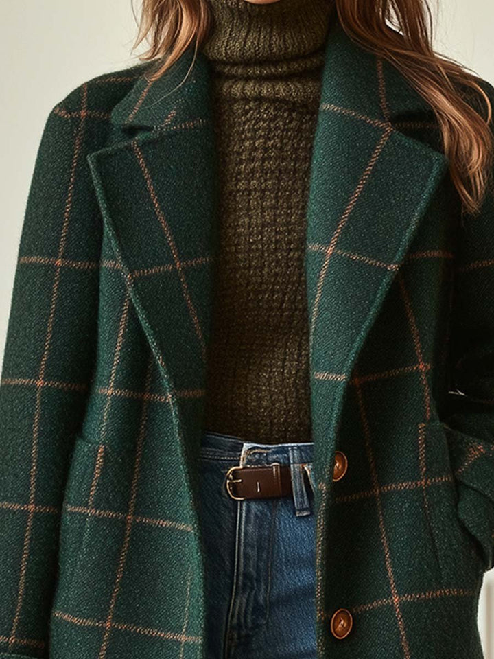 Women’s Check Coat - Lapel