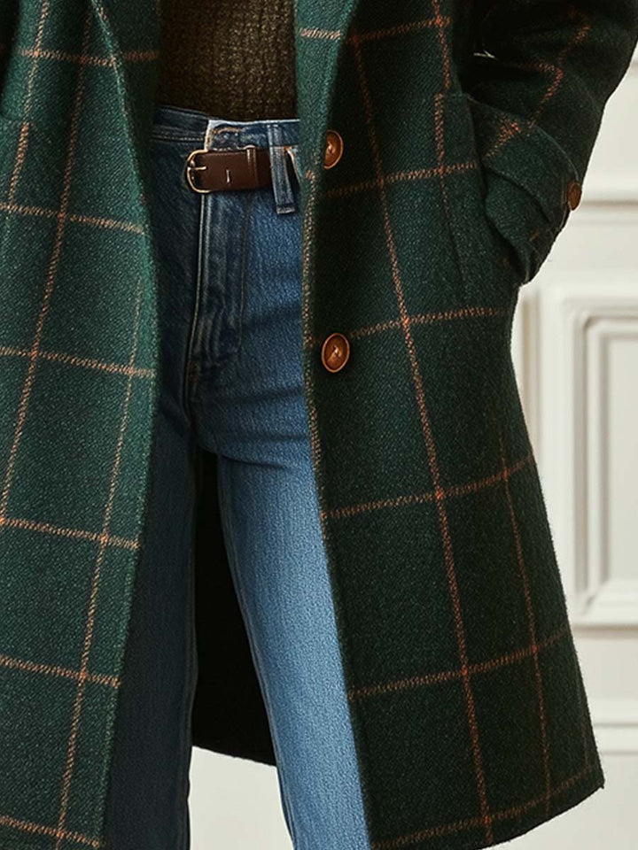 Women’s Check Coat - Lapel