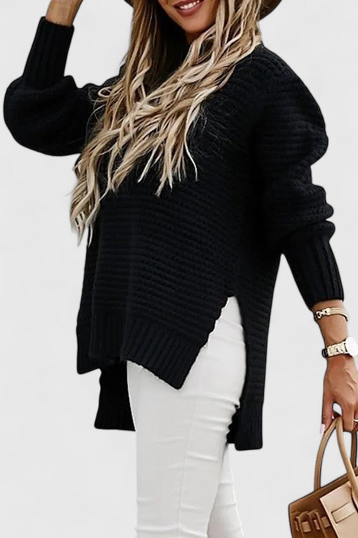 Women’s Comfortable Sweater with Slit Design