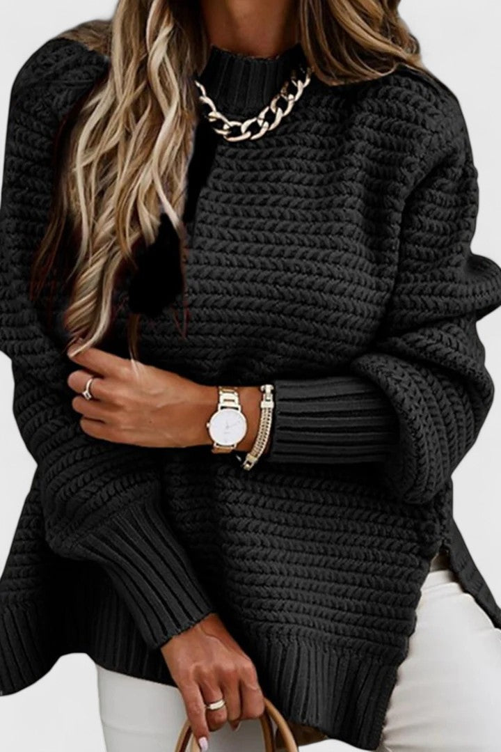 Women’s Comfortable Sweater with Slit Design