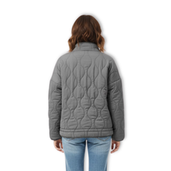 Women's Cotton Padded Jacket with Stand Collar Zipper