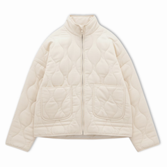 Women's Cotton Padded Jacket with Stand Collar Zipper