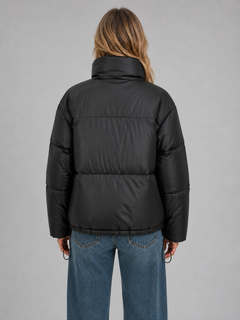 Women’s Cropped Puffer Jacket with Drawcord Hem
