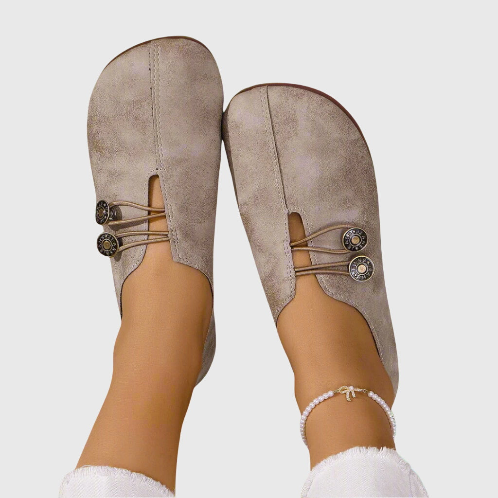 Women’s Daily Comfort Slip-Ons - Comfortable Distressed Round Toe Flats