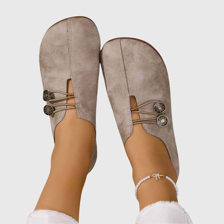 Women’s Daily Comfort Slip-Ons - Comfortable Distressed Round Toe Flats