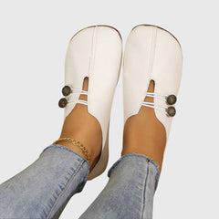 Women’s Daily Comfort Slip-Ons - Comfortable Distressed Round Toe Flats