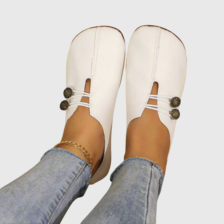 Women’s Daily Comfort Slip-Ons - Comfortable Distressed Round Toe Flats