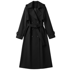 Delphine | Belted Trench Coat with Double Breasted Front