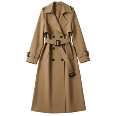 Delphine | Belted Trench Coat with Double Breasted Front