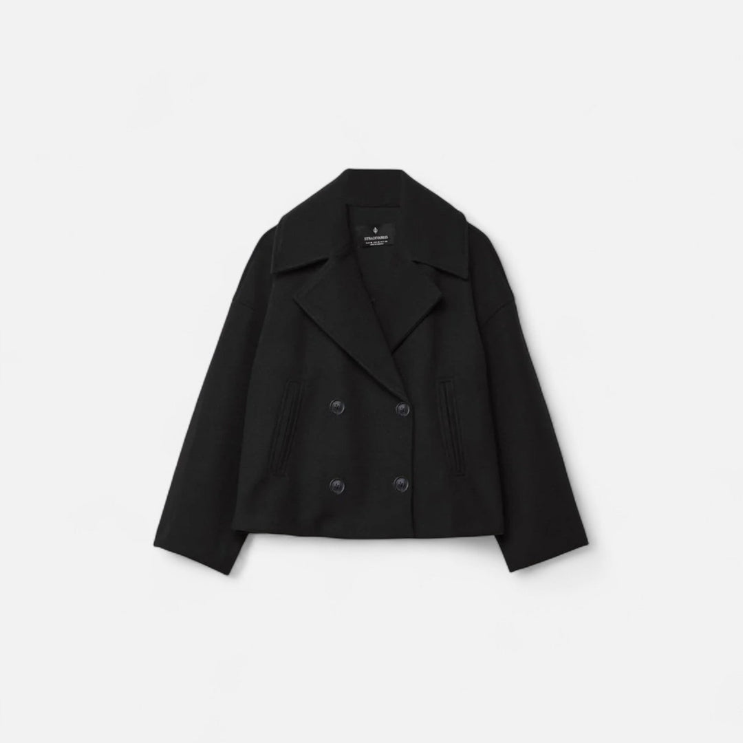 Noelle | Double Breasted Wool Coat with Notch Collar