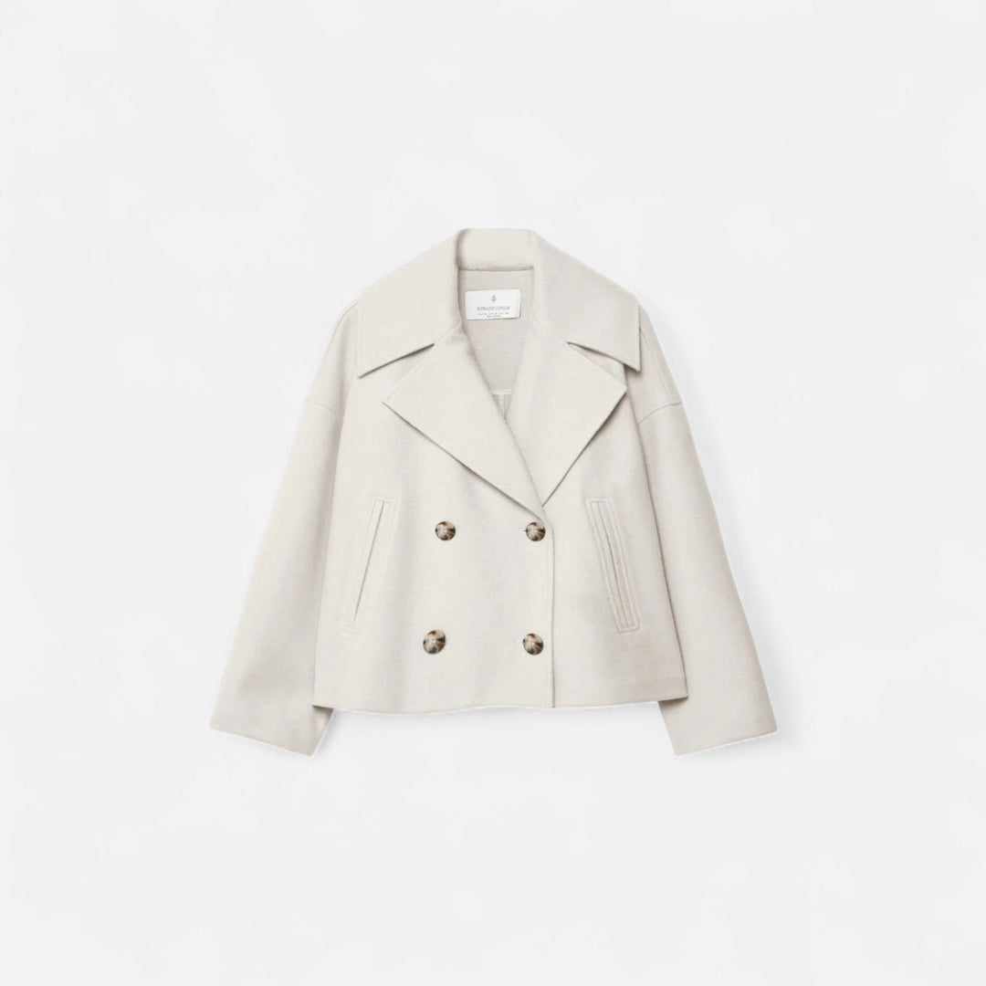 Noelle | Double Breasted Wool Coat with Notch Collar