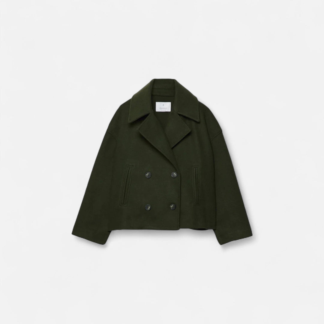 Noelle | Double Breasted Wool Coat with Notch Collar