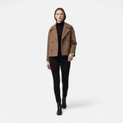 Noelle | Double Breasted Wool Coat with Notch Collar