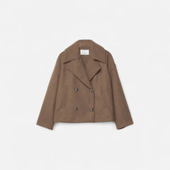 Noelle | Double Breasted Wool Coat with Notch Collar