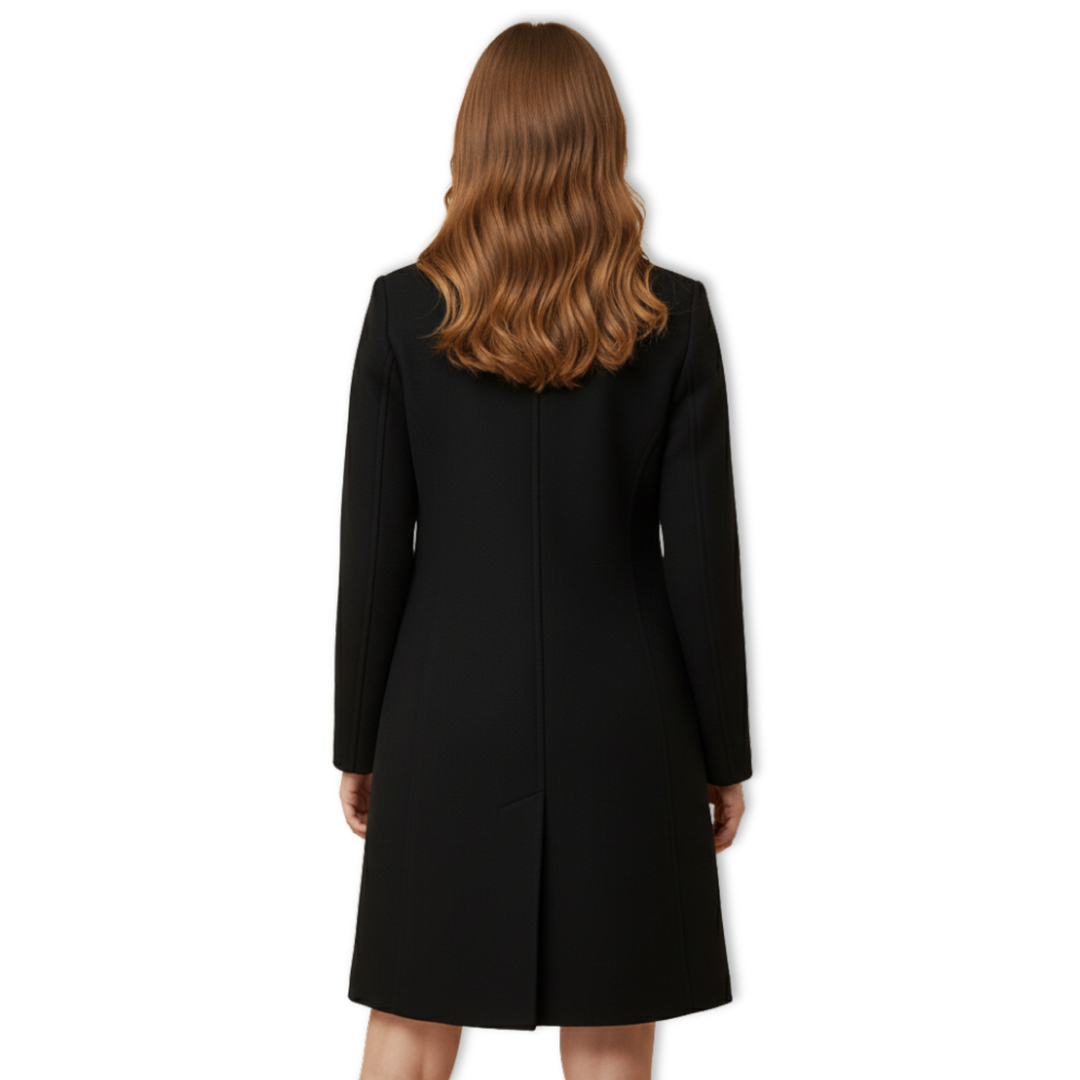 Women's Double Breasted Coat with Turn-down Collar