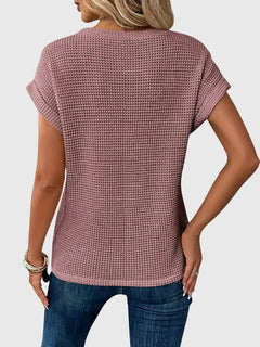 Women’s Elegant Blouse - Crew Neck Short Sleeve Top