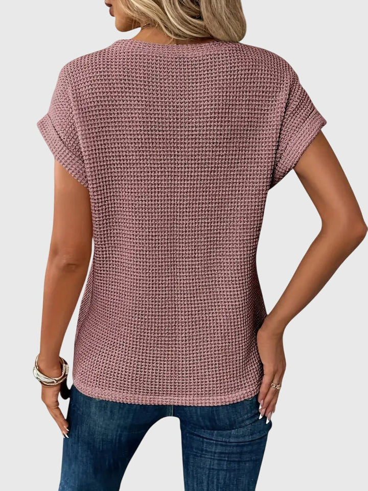 Women’s Elegant Blouse - Crew Neck Short Sleeve Top