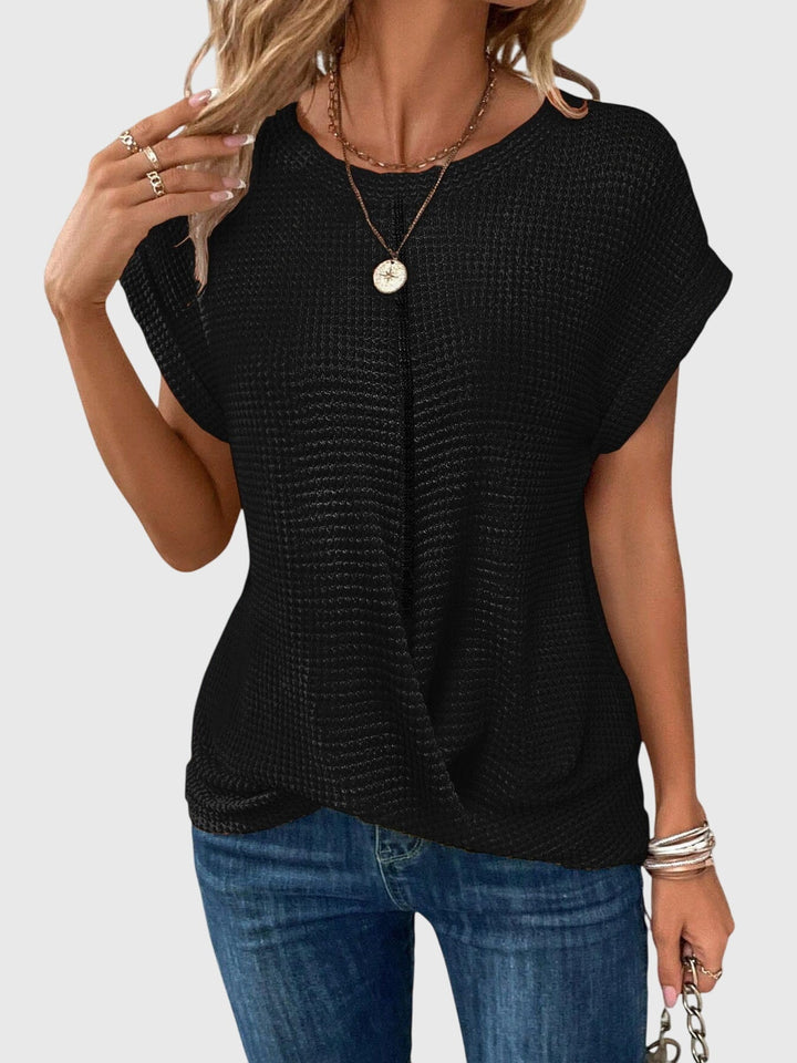 Women’s Elegant Blouse - Crew Neck Short Sleeve Top