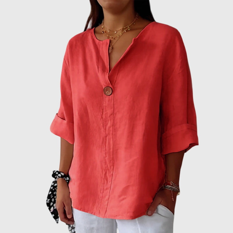 Women’s Elegant Blouse - Single Button Closure