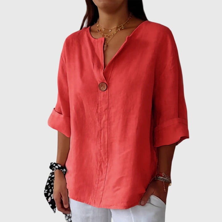Women’s Elegant Blouse - Single Button Closure