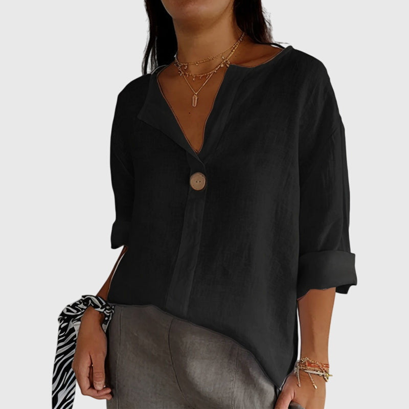 Women’s Elegant Blouse - Single Button Closure