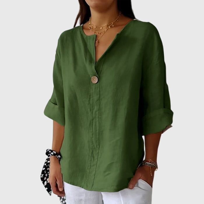 Women’s Elegant Blouse - Single Button Closure