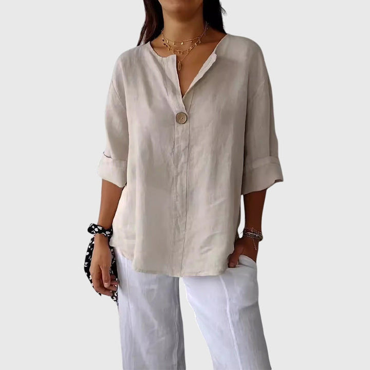 Women’s Elegant Blouse - Single Button Closure