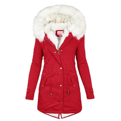 Women’s Elegant Coat with Plush Hood