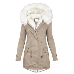 Women’s Elegant Coat with Plush Hood