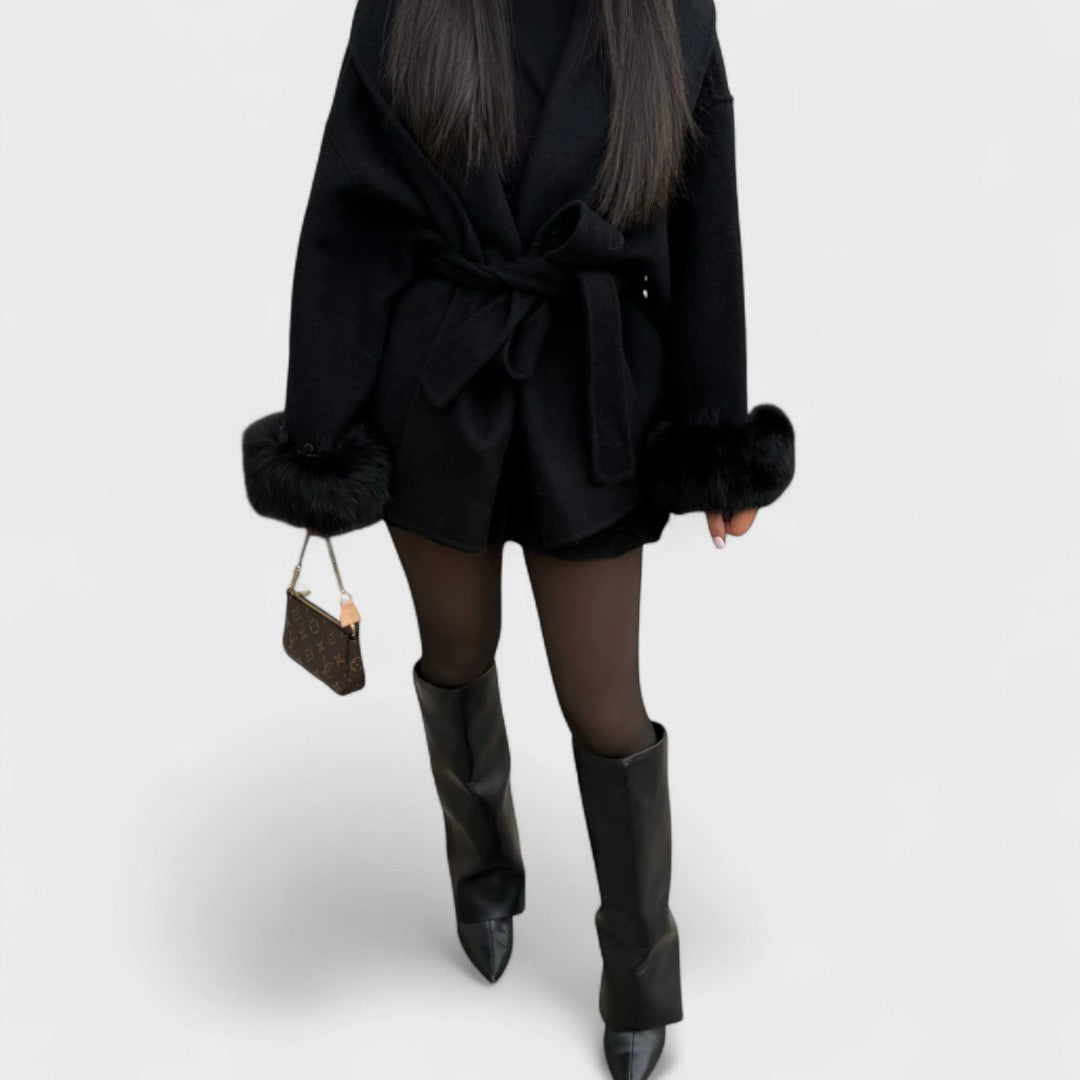 Women’s Elegant Coat with Removable Cuffs