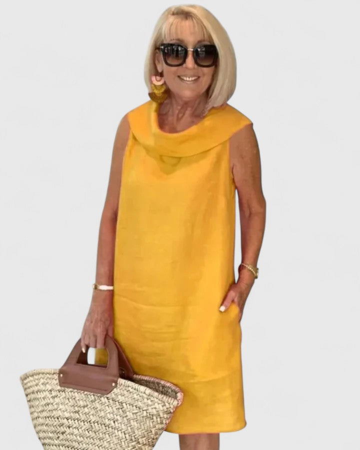 Women’s Elegant Dress with Rounded Neckline