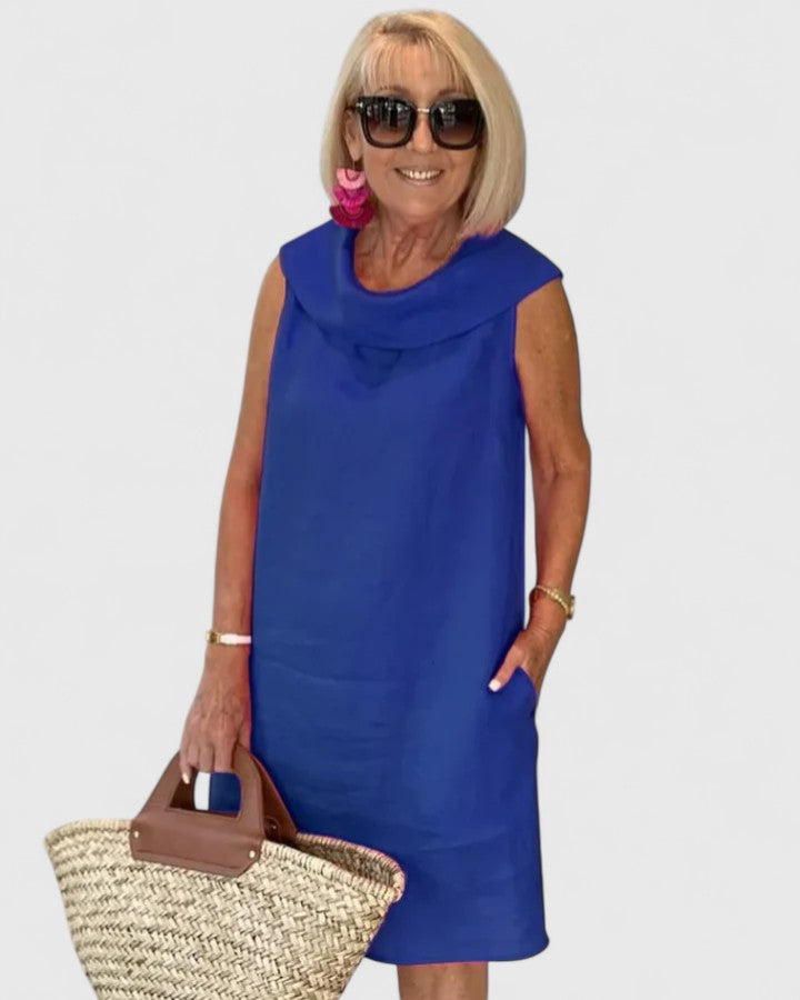 Women’s Elegant Dress with Rounded Neckline