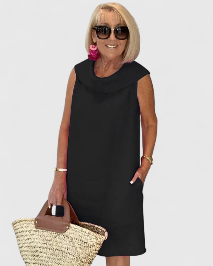 Women’s Elegant Dress with Rounded Neckline