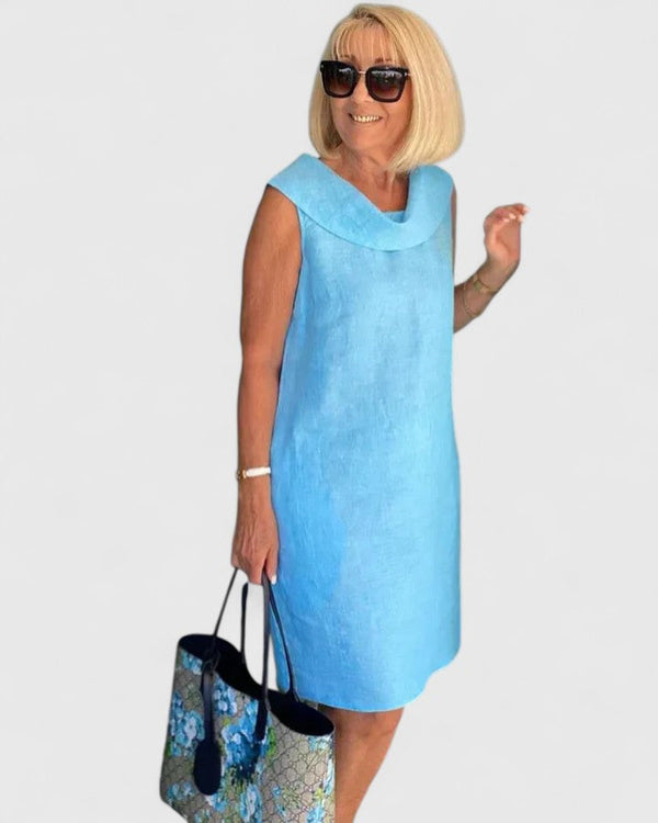Women’s Elegant Dress with Rounded Neckline