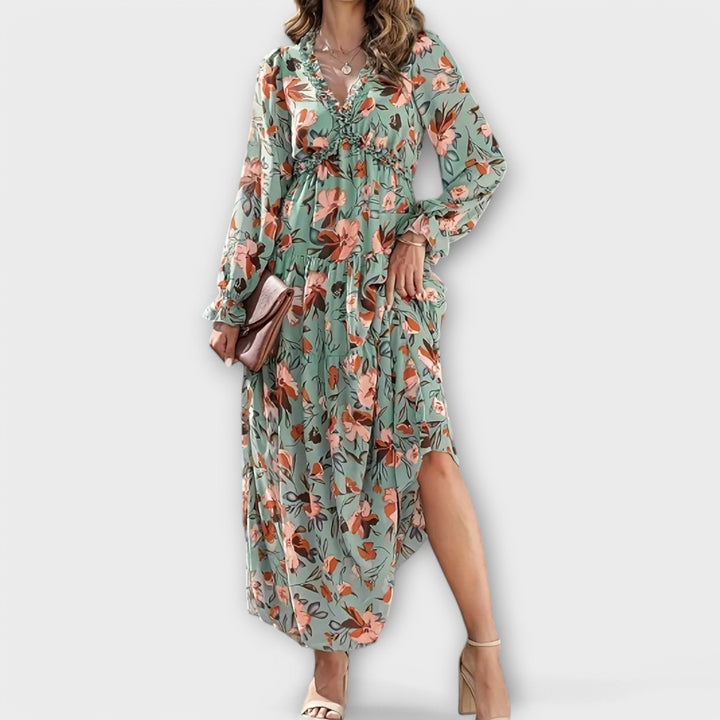 Women’s Elegant Maxi Dress with Floral Print