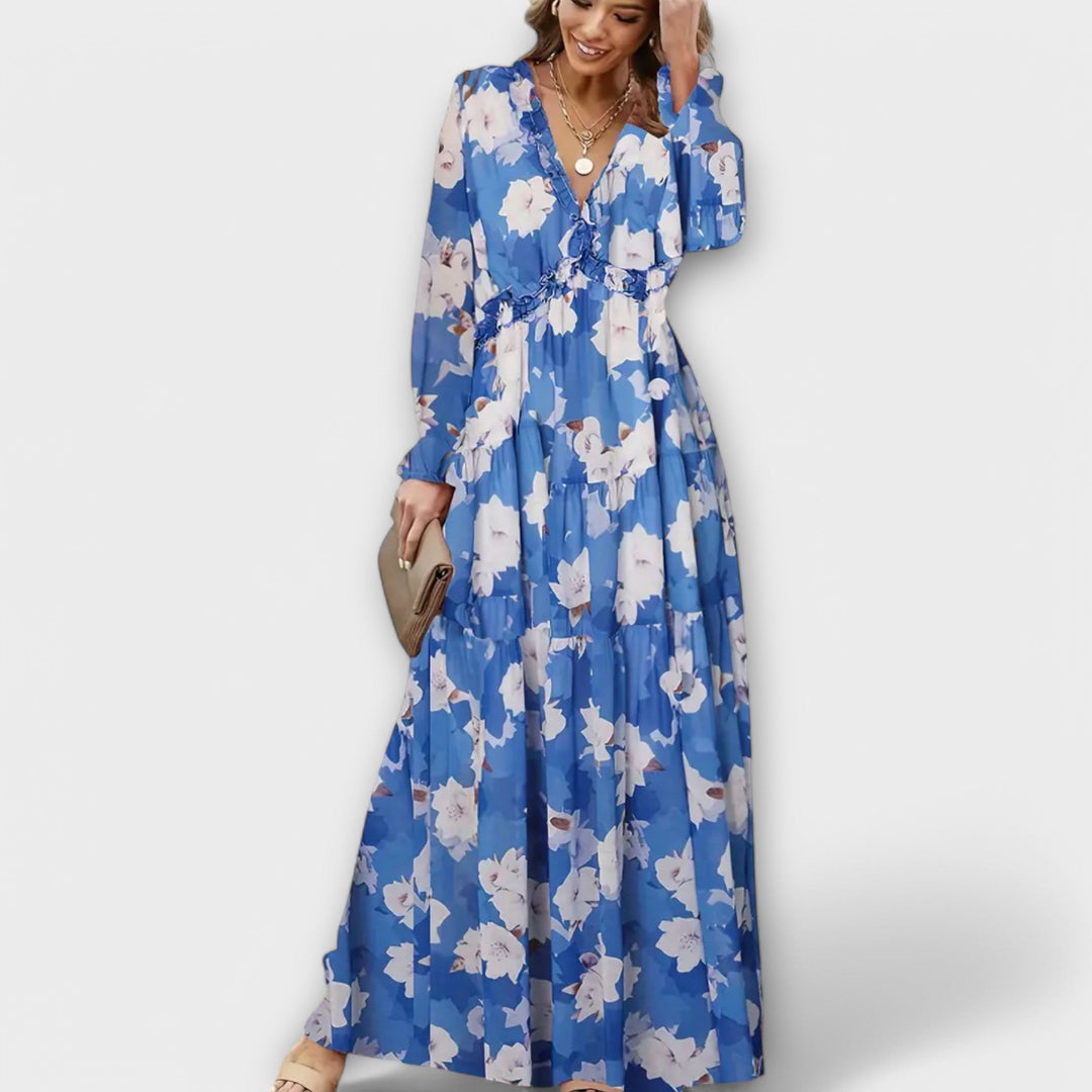 Women’s Elegant Maxi Dress with Floral Print