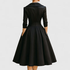 Women’s Elegant Midi Dress - V-Neck