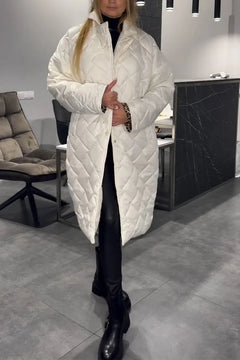 Women’s Elegant Quilted Coat with Leopard Interior