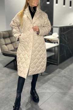 Women’s Elegant Quilted Coat with Leopard Interior