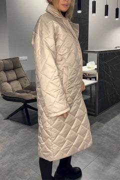 Women’s Elegant Quilted Coat with Leopard Interior