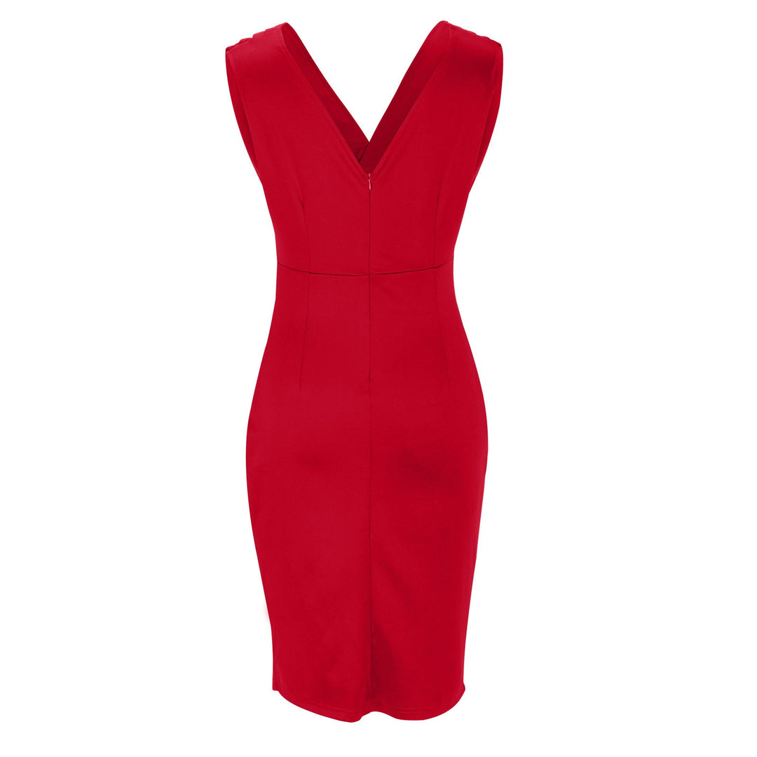 Women’s Fitted Dress with V-Neck Slit