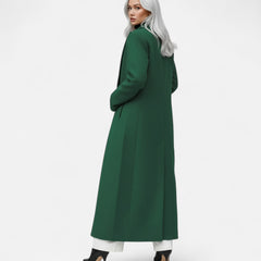 Elise | Long Wool Coat with Notch Lapel