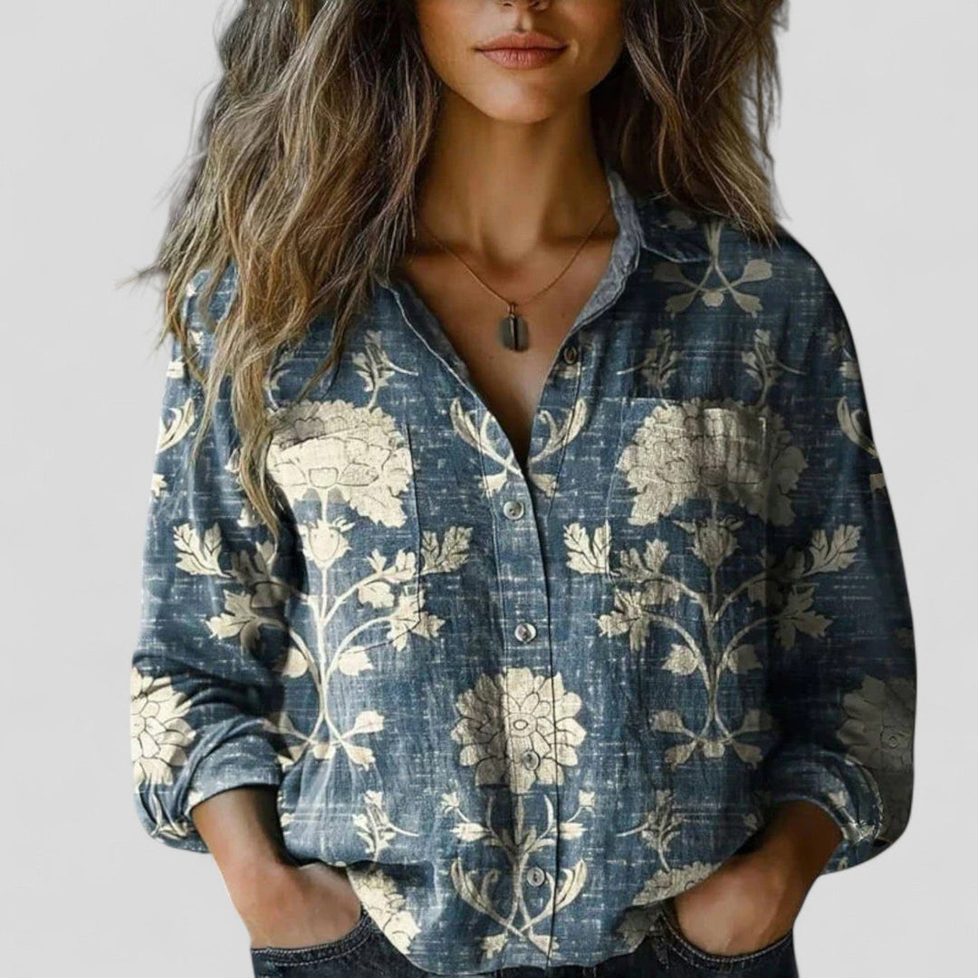 Women’s Gradient Blouse Shirt with Soft Feel