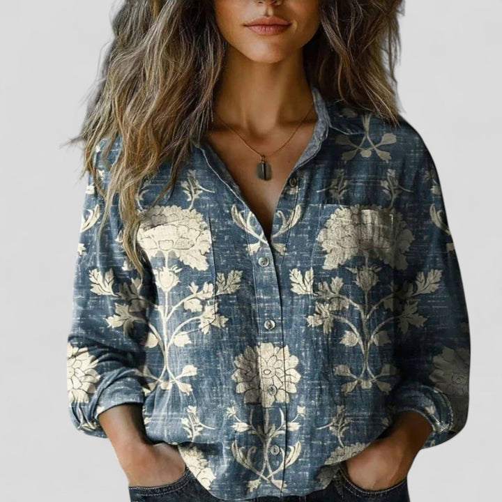 Women’s Gradient Blouse Shirt with Soft Feel