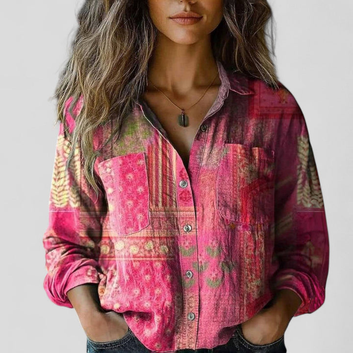 Women’s Gradient Blouse Shirt with Soft Feel