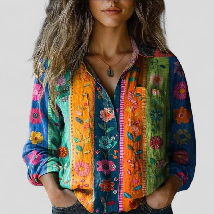 Women’s Gradient Blouse Shirt with Soft Feel