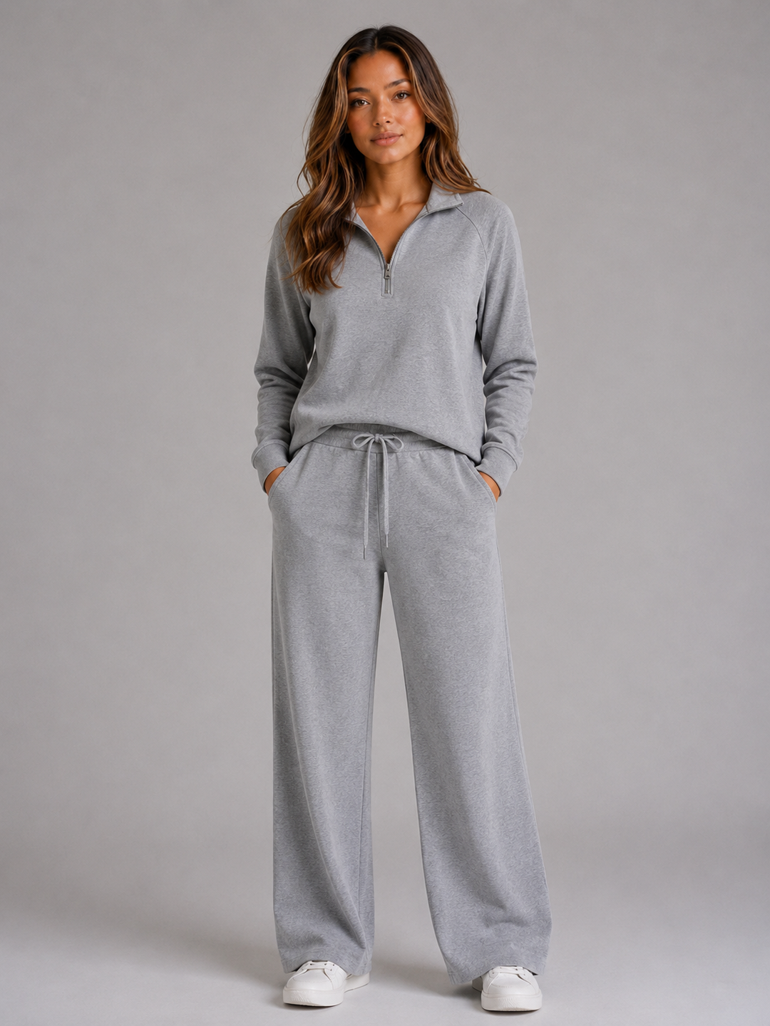 Women’s Half Zip Lounge Set with Drawstring