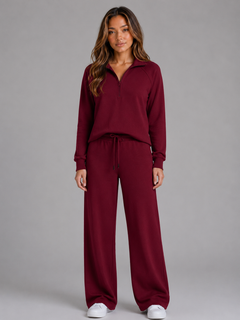 Women’s Half Zip Lounge Set with Drawstring