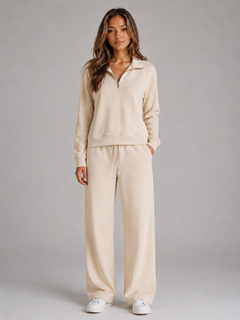 Women’s Half Zip Lounge Set with Drawstring