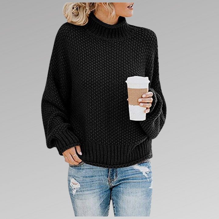 Women’s High Neck Sweater with Relaxed Fit